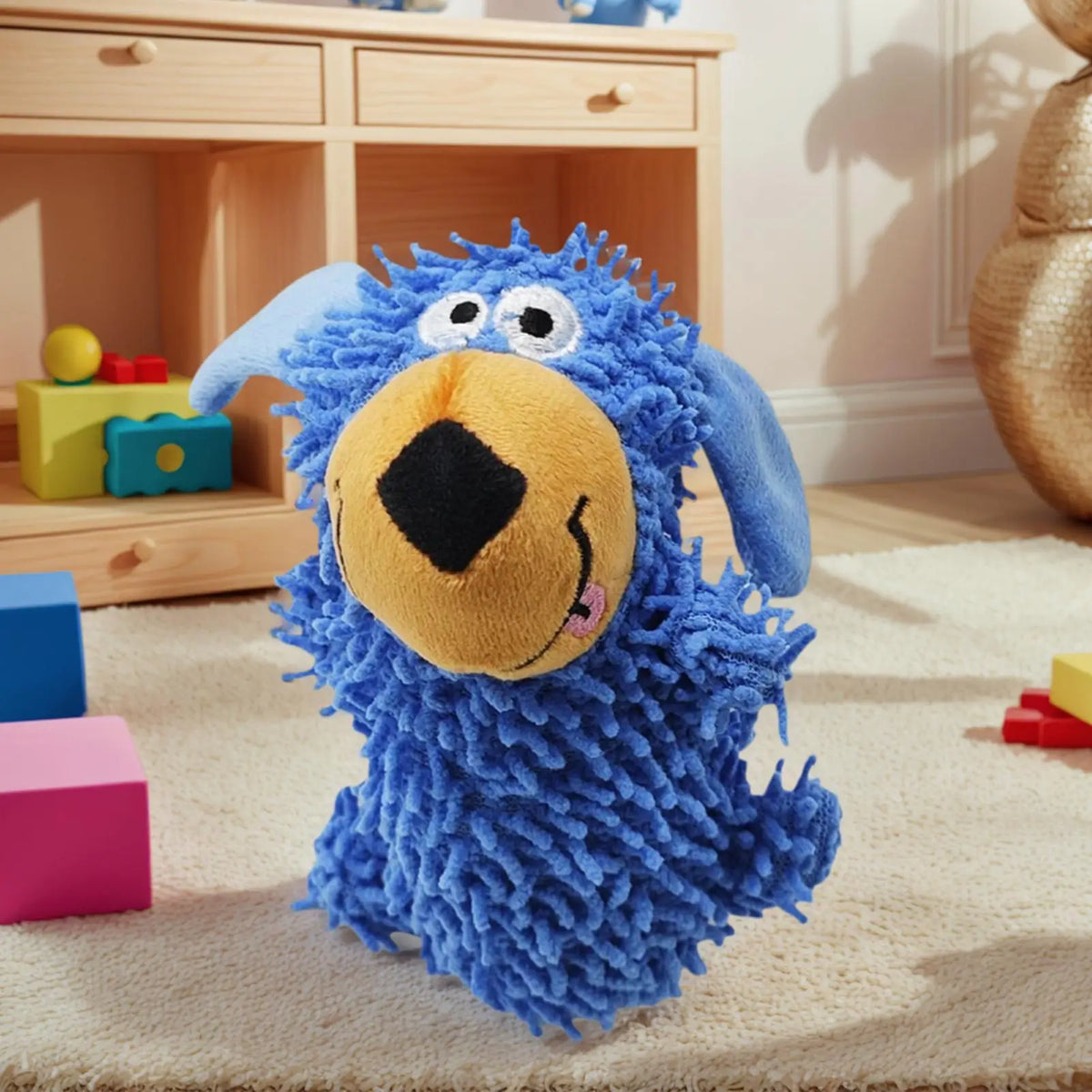 Squeaky Stuffed Dog Toy – Interactive Fleece Chew & Teeth Cleaner Dog Squeaky Toy Qme