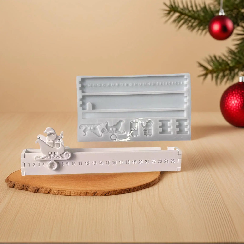 Christmas Advent Calendar Silicone Resin Mold – Easy Release Silicone Craft Mold Qme