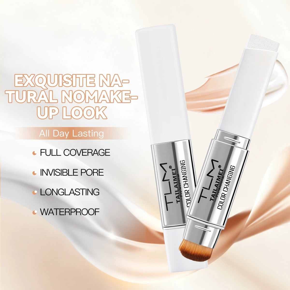 TLM Color Changing Foundation Stick SPF 15 – Natural Finish Foundation Stick Qst