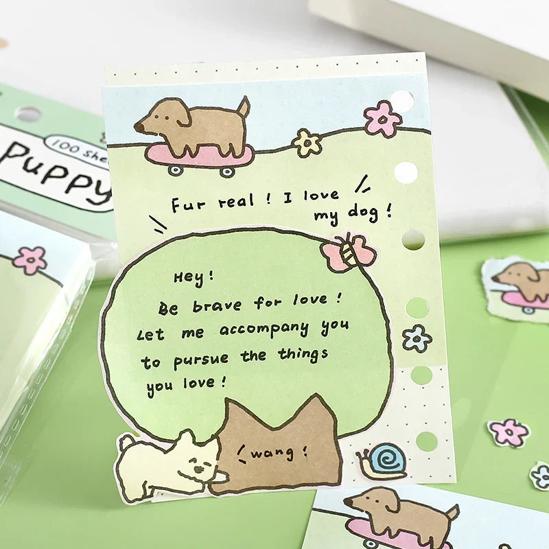 Cute Animal Sticky Notes – 100 Sheets Cartoon Adhesive Memo Pad Cartoon Sticky Notes Qme
