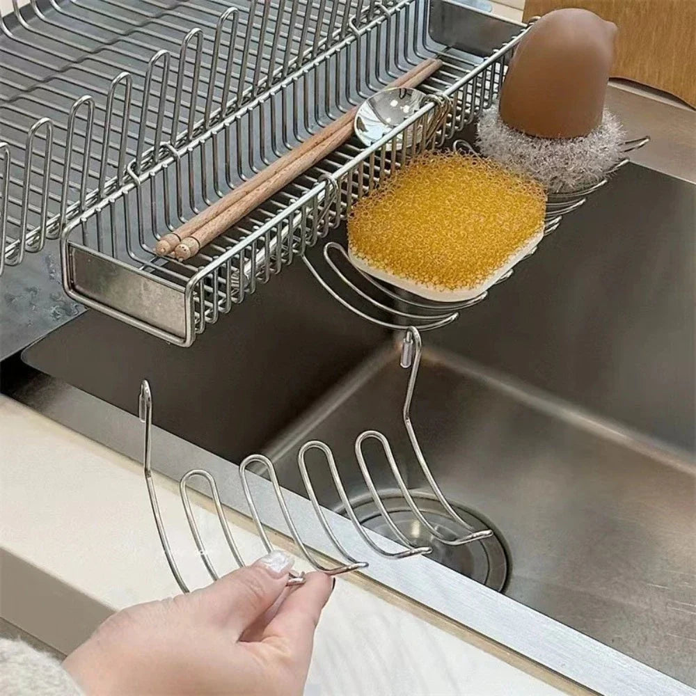 Retractable Stainless Steel Sink Hanging Basket | Drain Organizer Sink Hanging Basket Qme