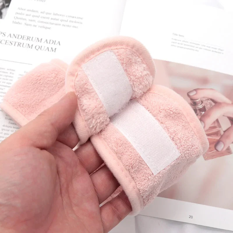 Women's Adjustable SPA Facial Headband – Soft Toweling Hair Band SPA Facial Headband Qme