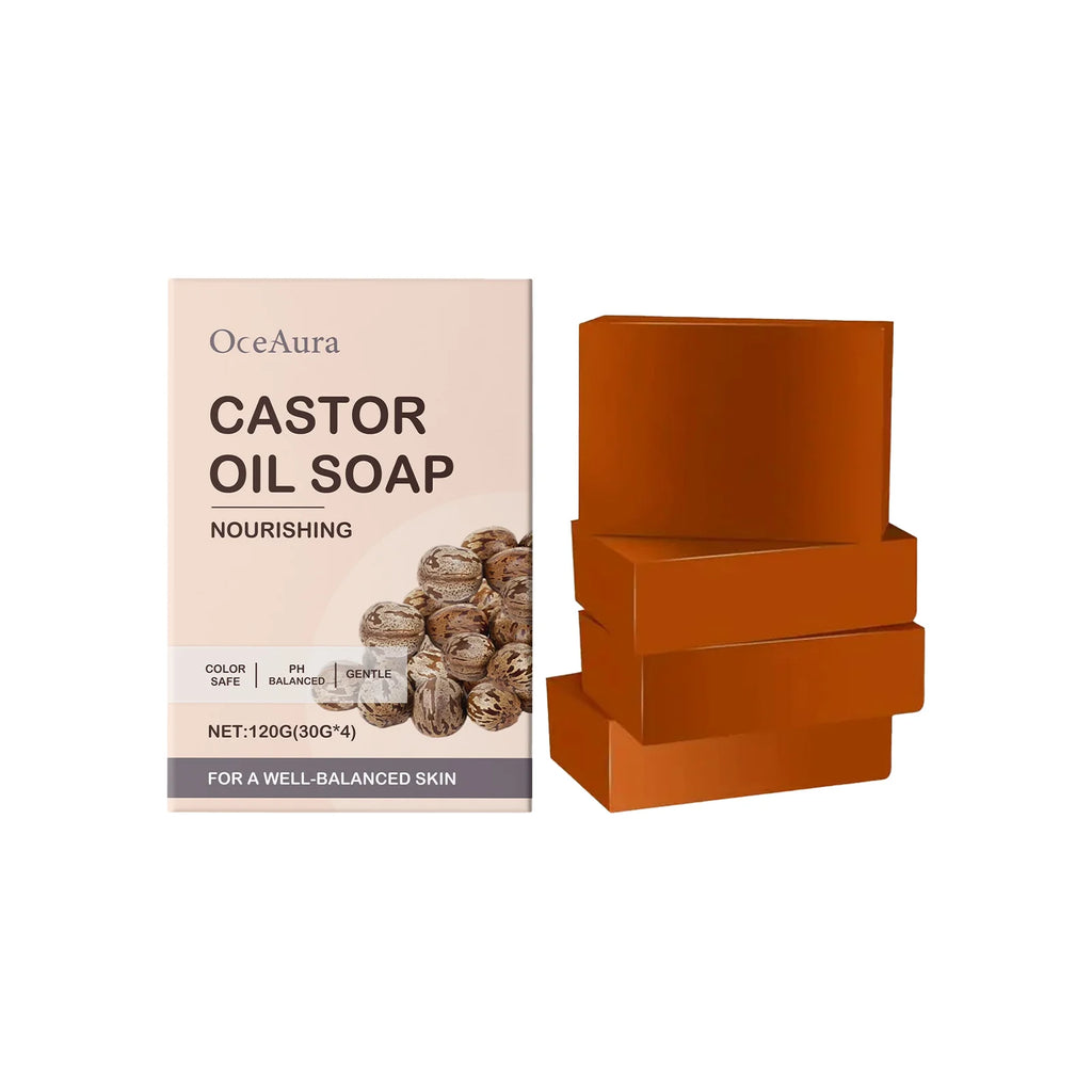OceAura Castor Oil Shampoo Bar – 3-in-1 Natural Soap 120g Solid Shampoo Bar Qst 1 BOX