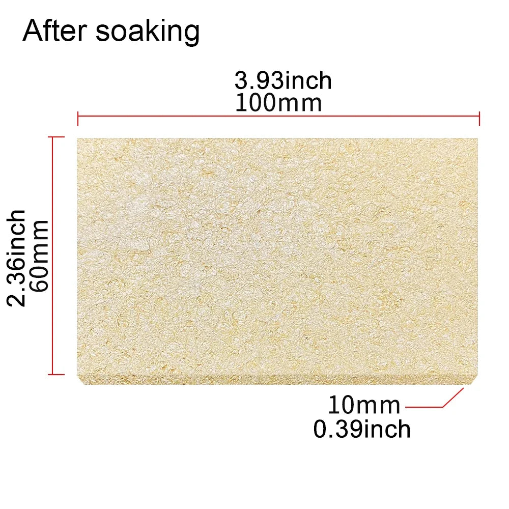 Soldering Iron Tip Cleaning Sponge 100x60mm Heat Resistant Soldering Accessory Qme 100x60mm yellow