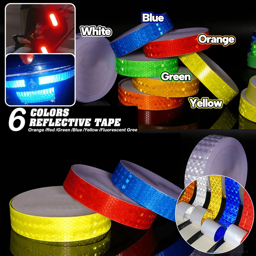 Reflective Warning Tape Strip – Waterproof PVC Safety Sticker Reflective Safety Tape Qme