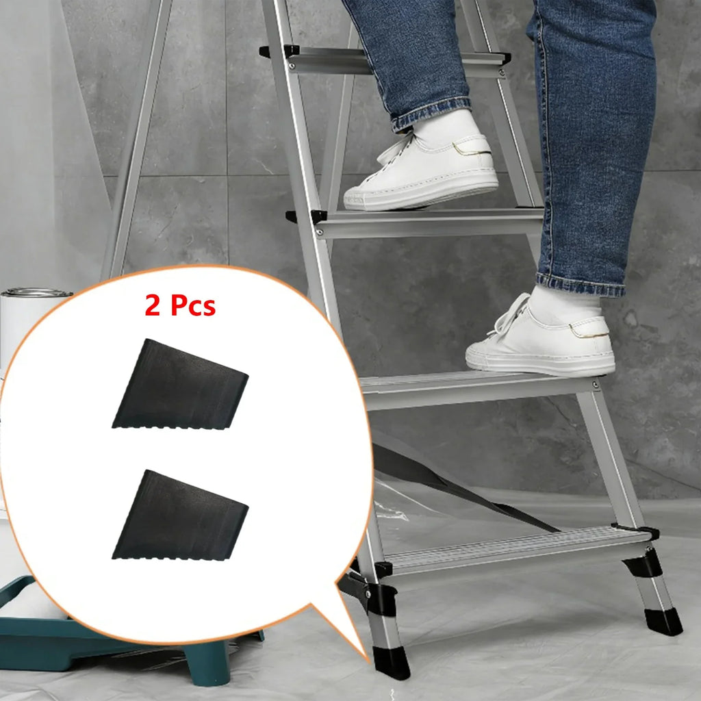 2-Step Ladder Rubber Foot Covers – Non-Slip Leg Pads 2 Pack Ladder Foot Covers Qme 2pcs