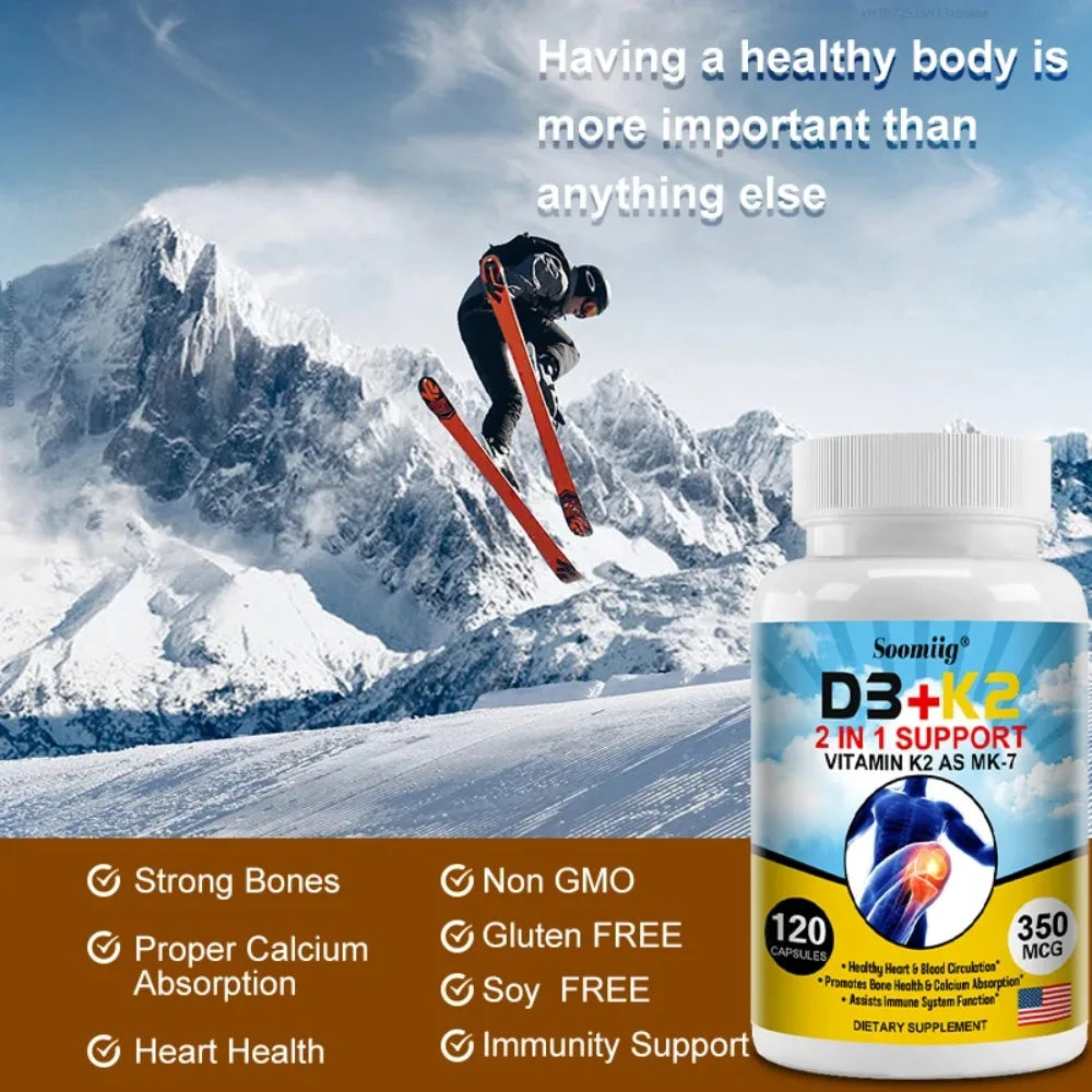 Vitamin D3 K2 Complex 5000 IU – Non-GMO, Gluten-Free Vitamin Supplement Qst