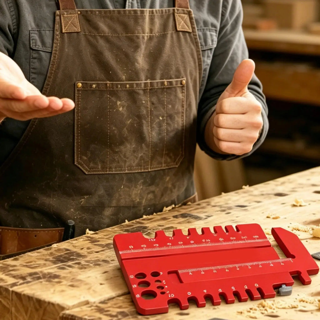 Woodworking Tenon Measuring Gauge – Aluminum Alloy Workshop Ruler Woodworking Measuring Gauge Qme