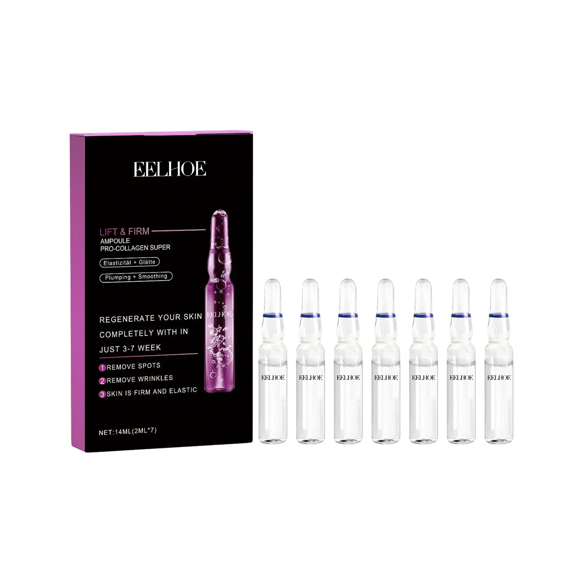 EELHOE Collagen Lifting Serum – Fade Fine Lines & Hydrate Collagen Facial Serum Qme Essence 1 Box