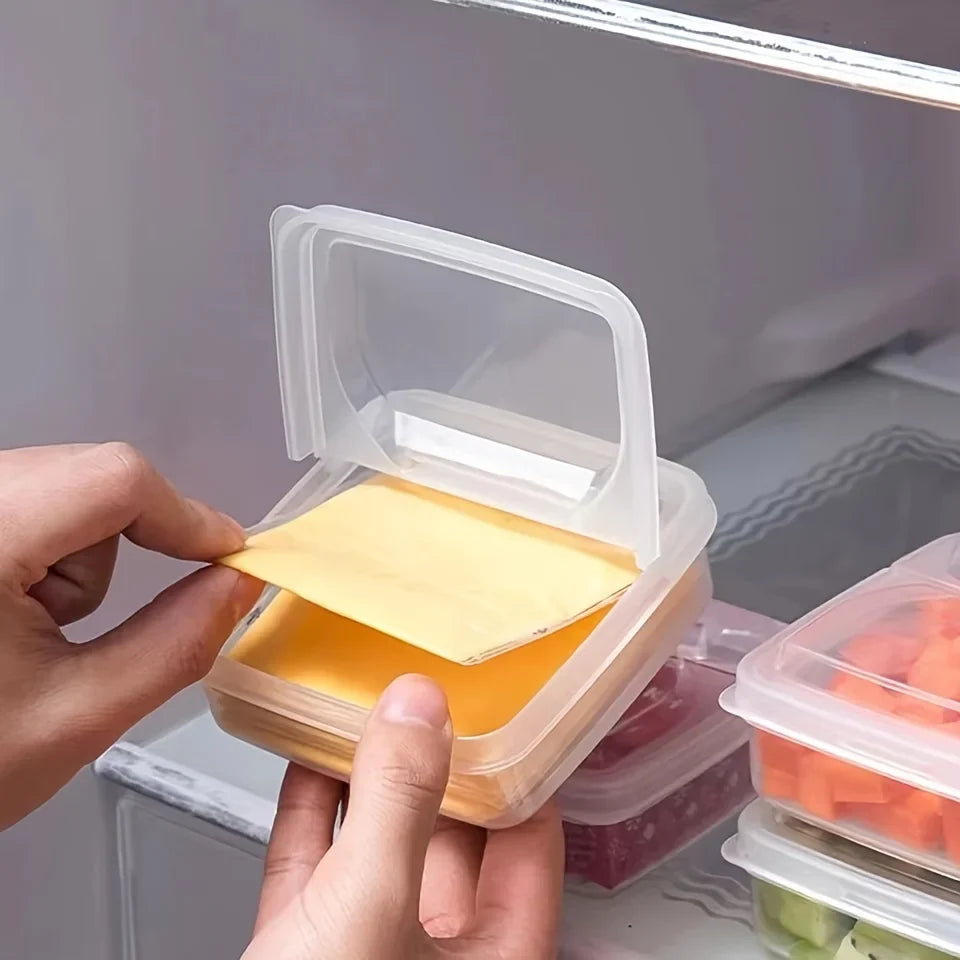 2-Pack Fridge Food Storage Boxes – Butter, Cheese & Veggie Food Storage Container Qme Clear