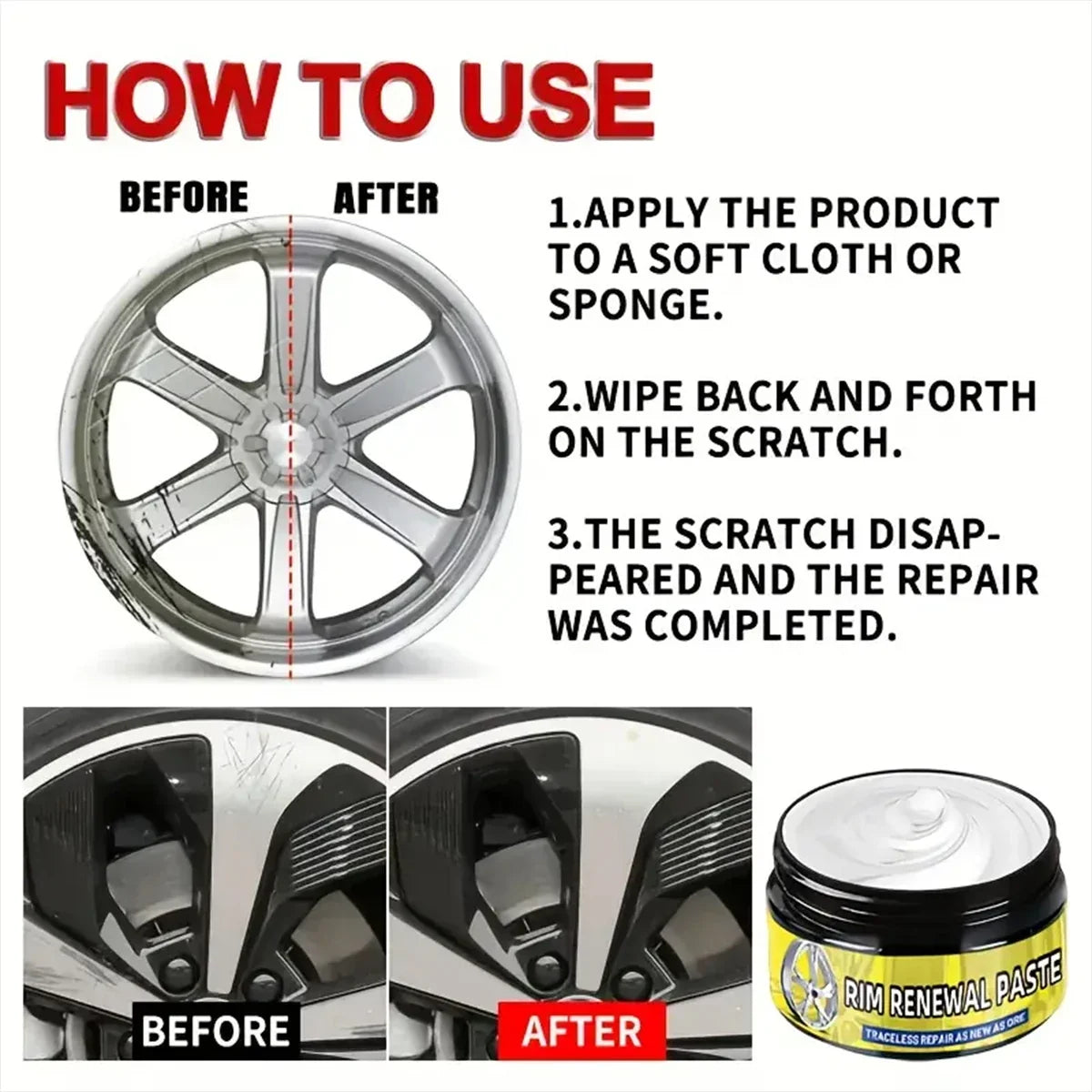 Car Scratch Repair Polishing Paste Wax – Swirl Remover Car Polishing Wax Qme