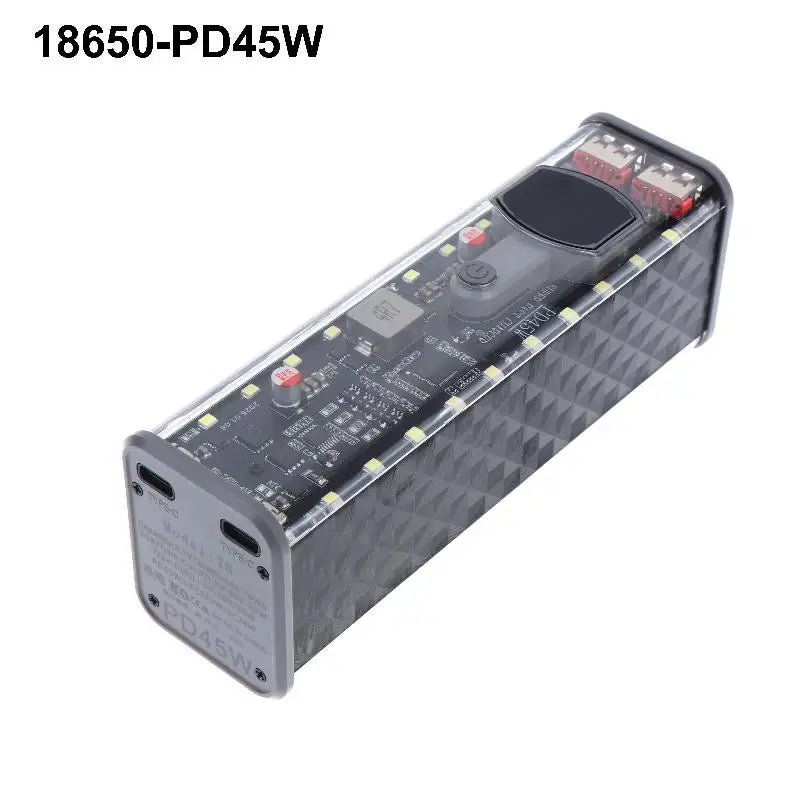 PD 45W DIY Power Bank Case 8-Slot 18650 Battery Shell DIY Power Bank Case Qme A1