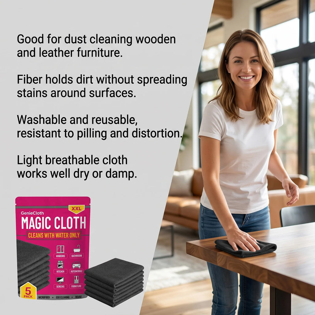 5-Pack Microfiber Magic Cleaning Cloths – Streak-Free Towels Cleaning Cloths Qst