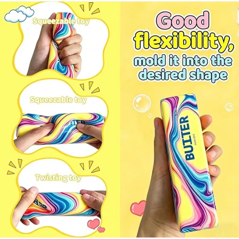 Squishy Butter Stick Fidget Toys – Soft Stretchy Sensory Squeeze Fidget Sensory Toy Qst
