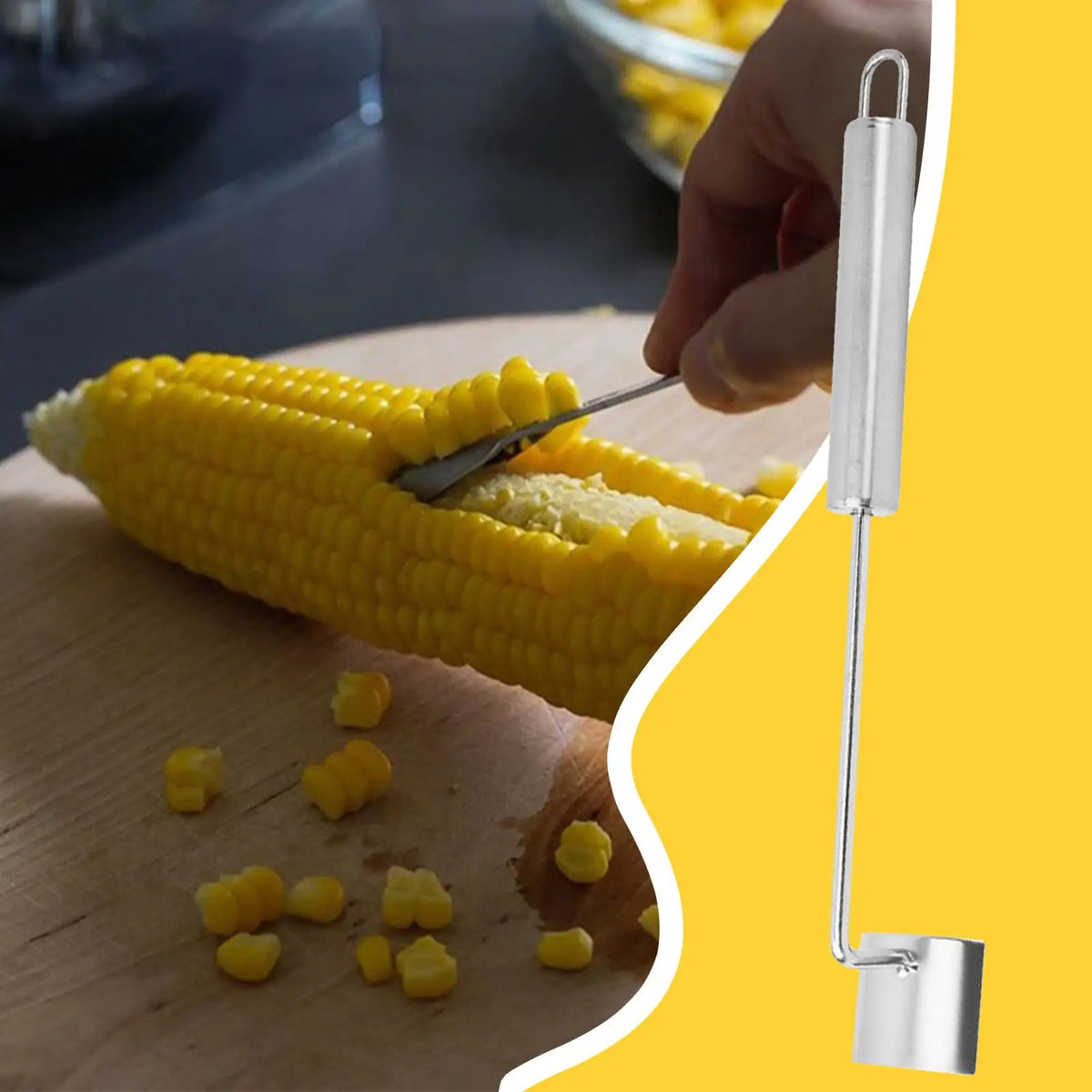 Stainless Steel Corn Cob Stripper & Kernel Remover – Set of 2 Corn Cob Stripper Qme