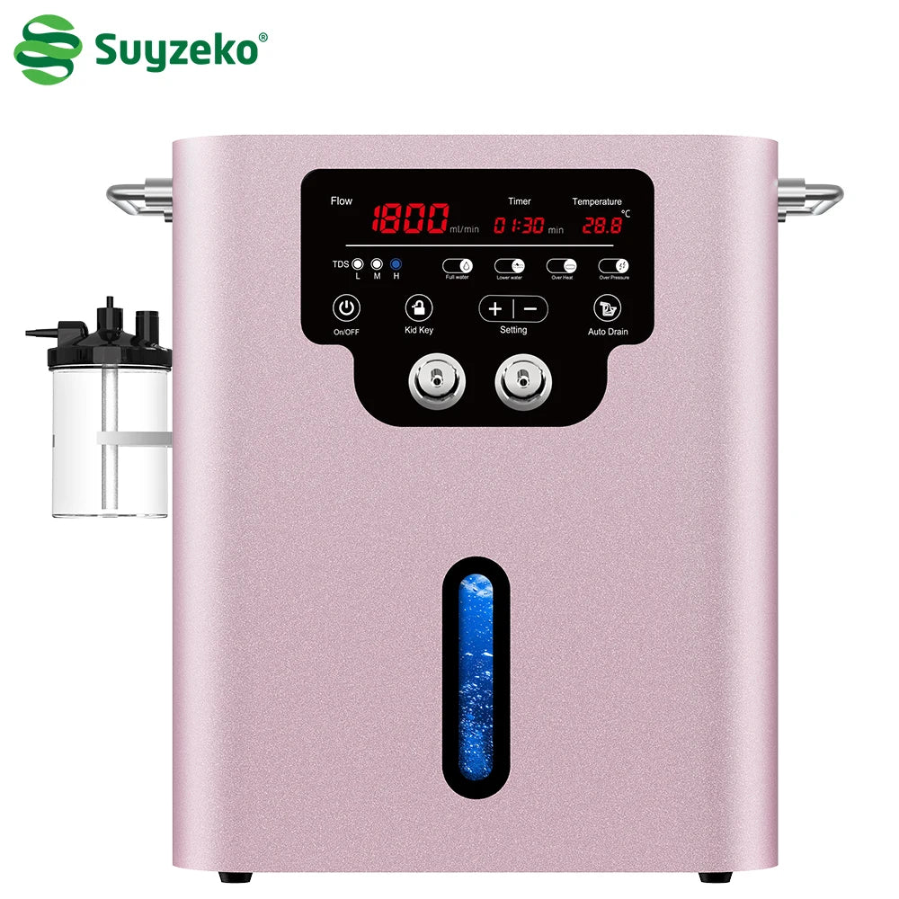 Suyzeko H2 Molecular Hydrogen Inhalation Machine 150–3600ml Hydrogen Inhalation Machine Qst 1800ML 2holes