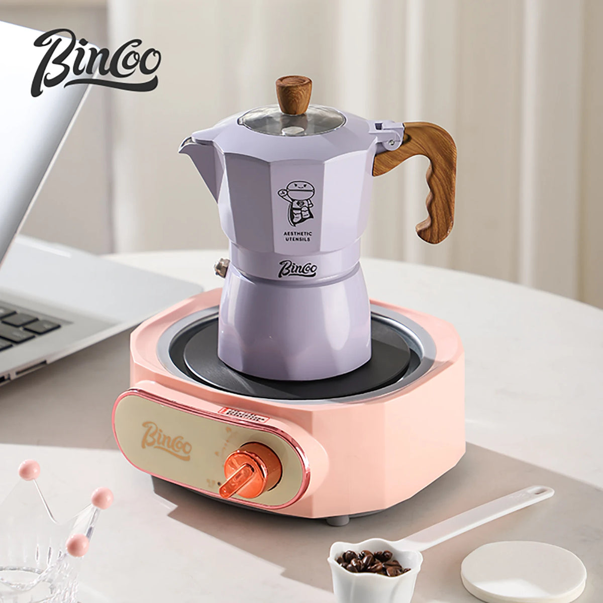 Bincoo Dual Valve Moka Pot – Stovetop Espresso Maker for Home & Camp Moka Pot Espresso Maker Qst