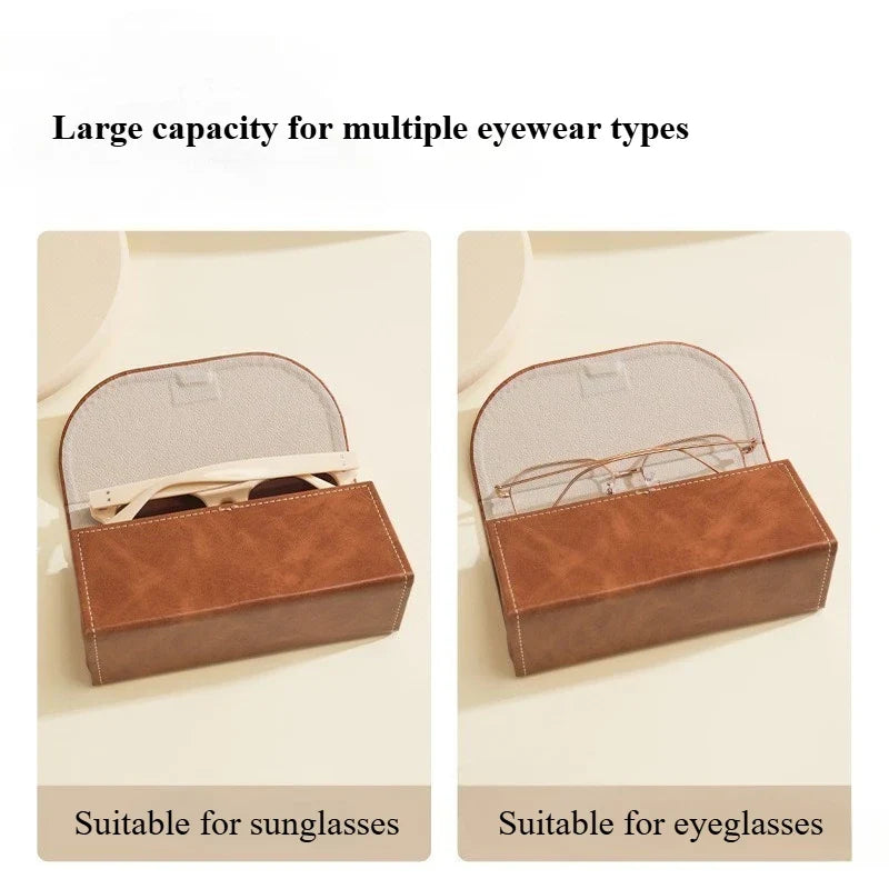 Premium PU Leather Large Capacity Men's Eyeglass Case Eyeglass Case Qme