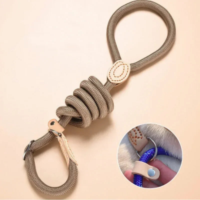 5M Heavy Duty Braided Slip Rope Dog Leash – Adjustable Loop Slip Rope Dog Leash Qme