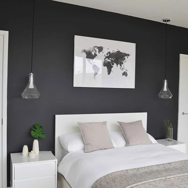 Matte Frosted Black Self-Adhesive Wallpaper – Waterproof PVC Self-Adhesive Wallpaper Qme