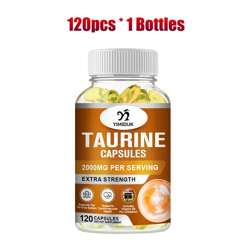 Yimiduk Taurine Supplement 120 Capsules – Buy 1 Get 1 Free Amino Acid Supplement Qst 120pcs