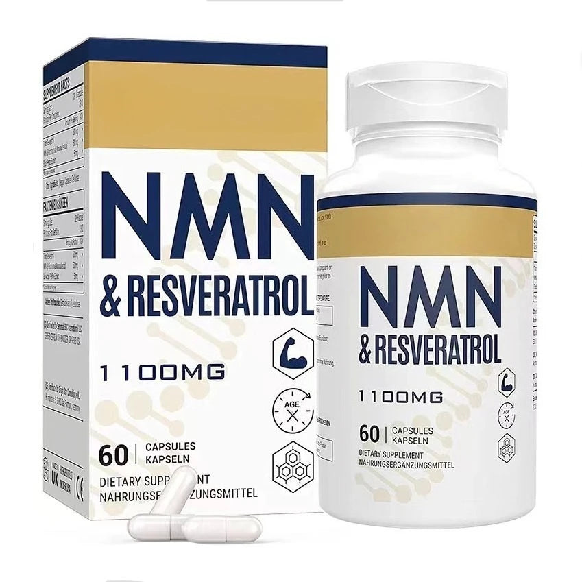NMN 500mg Trans-Resveratrol 600mg Daily Vitality Capsules Wellness Supplement Qst 1botlle 60capsules