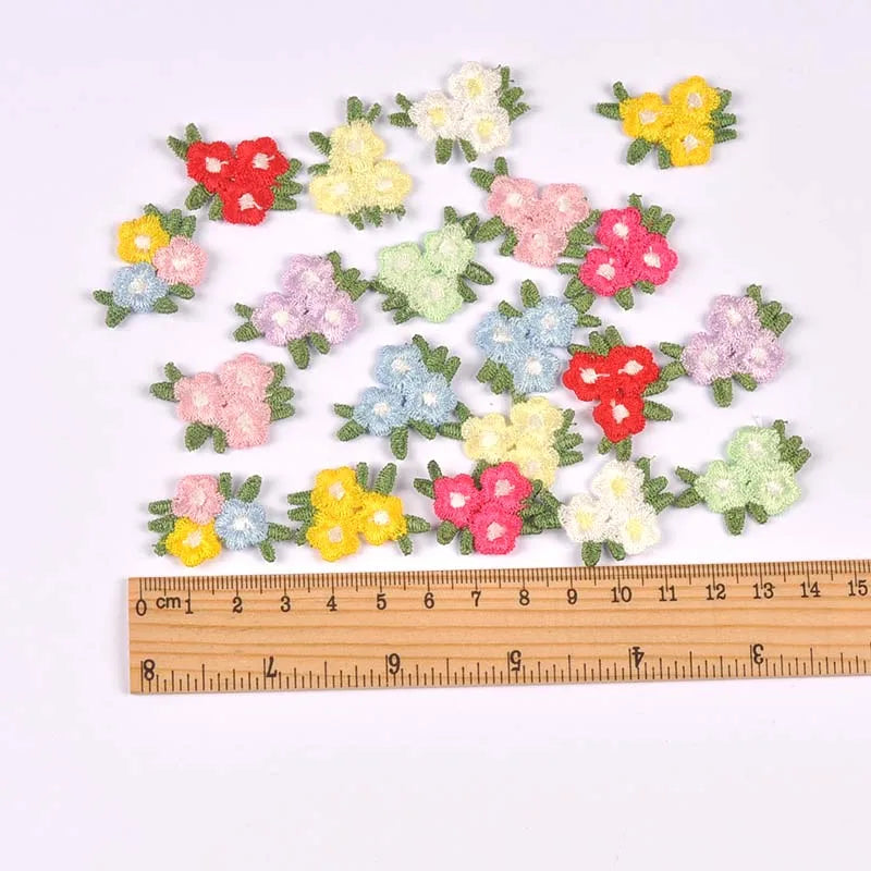 3-Flower Cluster Embroidered Appliques – DIY Sewing & Crafts Embroidered Applique Qme