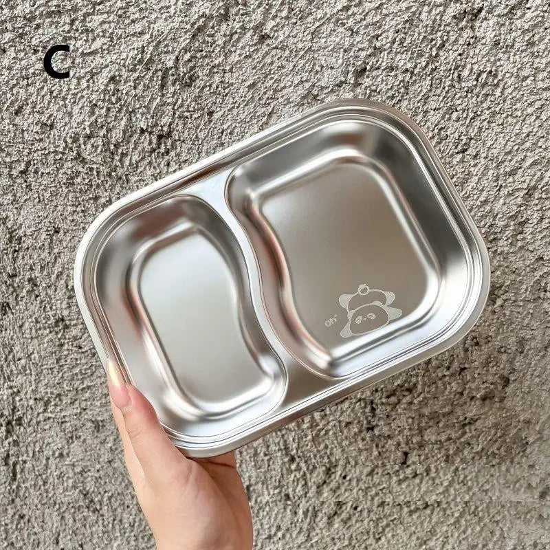 Capybara Divided Dinner Plate | Stainless Steel 2/3/4 Grid Divided Dinner Plate Qst C