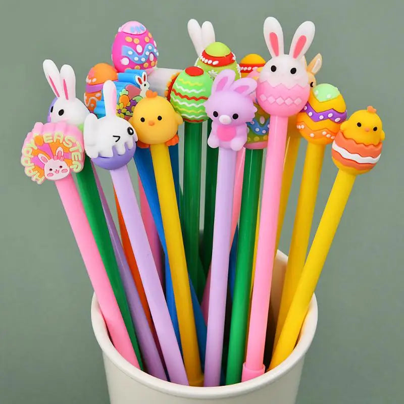 Easter Cartoon Silicone Rabbit Gel Pen | Cute Student Writing Pen Novelty Gel Pen Qme