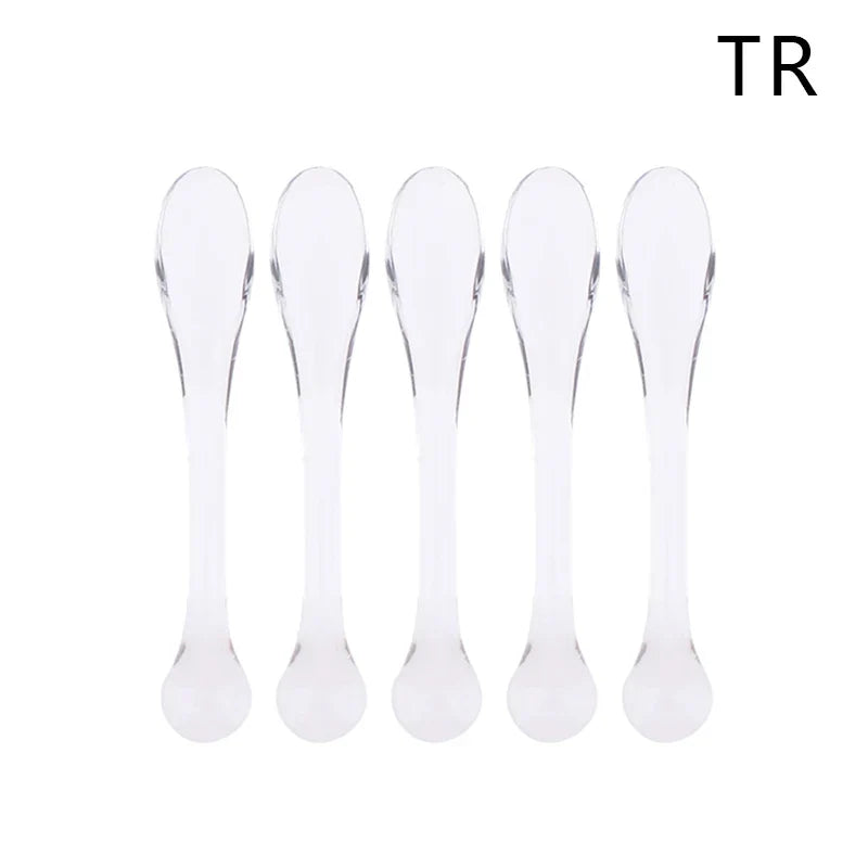 Plastic Cosmetic Spatulas – 5pc Precision Scoop Tools | Qme Cosmetic Spatula Set Qme Transparent