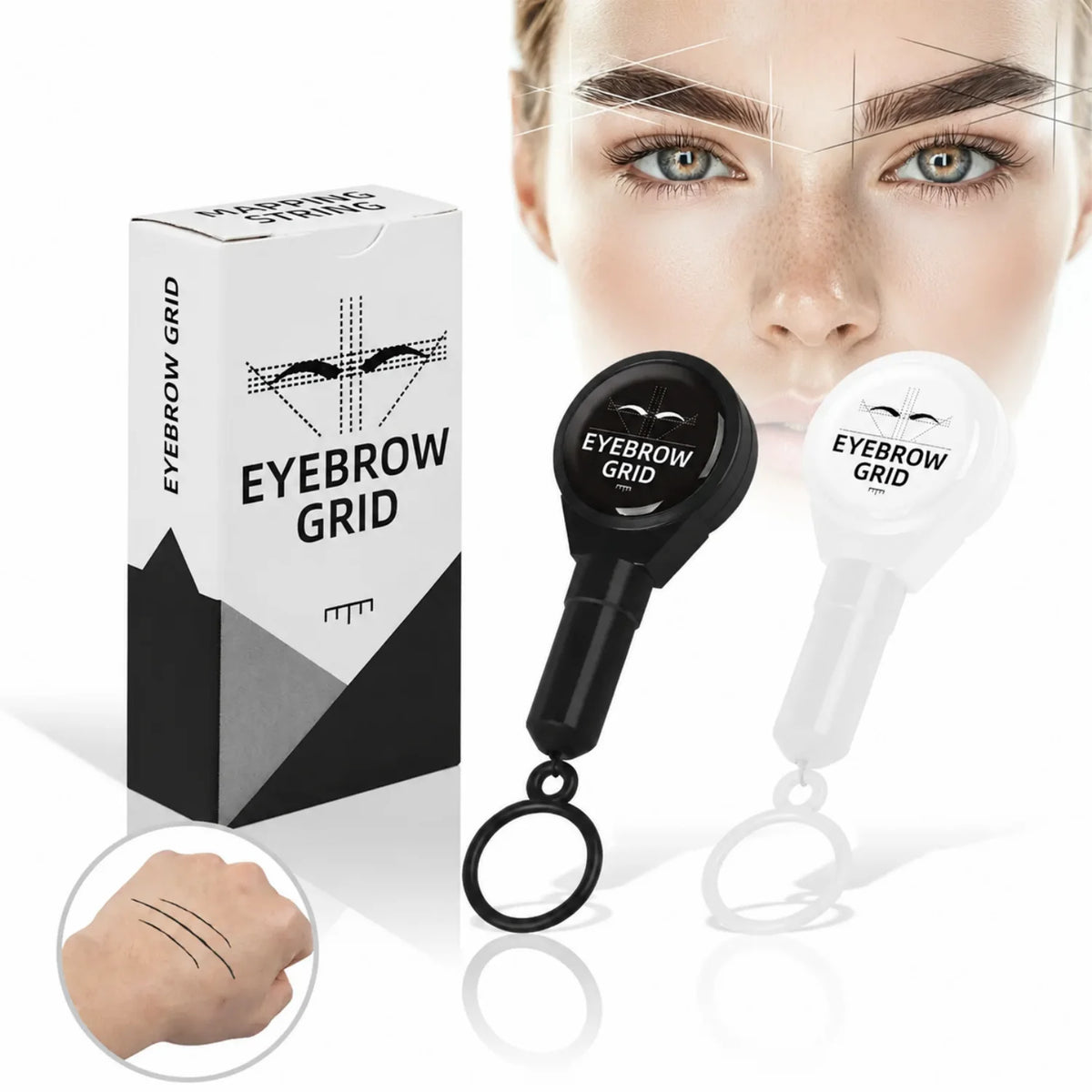 PMU Brow Mapping String – Pre-Inked Retractable Eyebrow Marker Brow Mapping Tool Qst