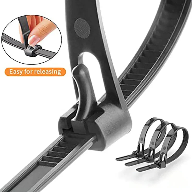 Reusable Detachable Heavy-Duty Plastic Zip Ties | Qme Reusable Cable Ties Qme