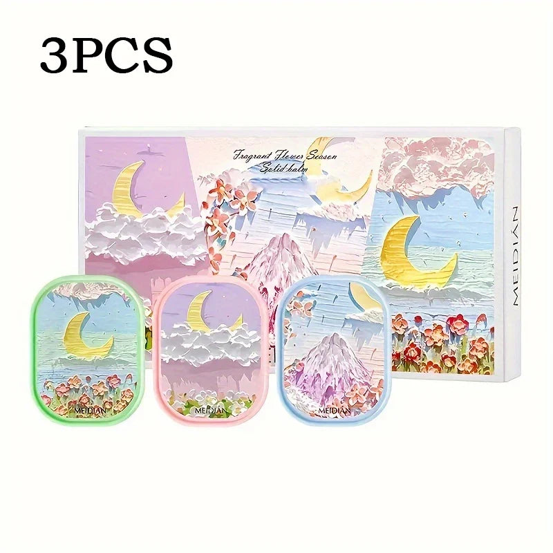 Solid Floral Fragrance Cream – Portable & Long-Lasting Solid Fragrance Cream Qme 3pcs