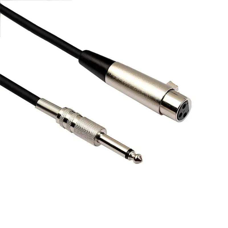 XLR to TRS Jack Microphone Cable – Mic Lead for Guitar & Mixer Microphone Cable Qme black 10M