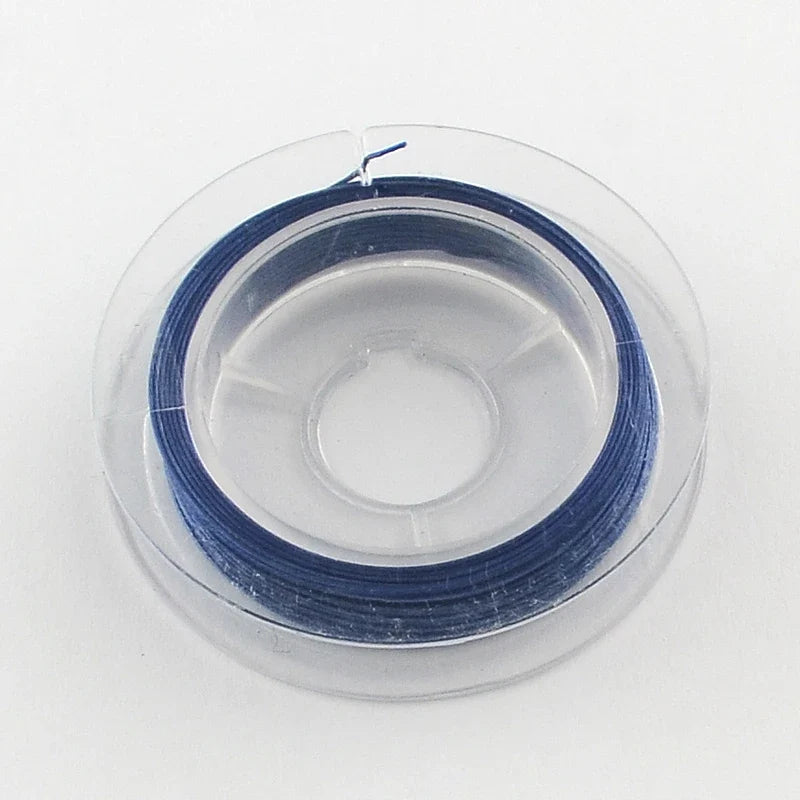 PandaHall 10 Rolls Nylon Coated Tiger Tail Beading Wire – 13 Colors Beading Wire Qme Medium Blue 0.45mm