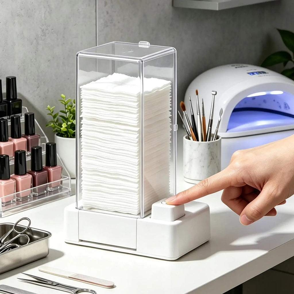 Automatic Cotton Round Dispenser – Clear Bathroom Organizer Cotton Round Dispenser Qme