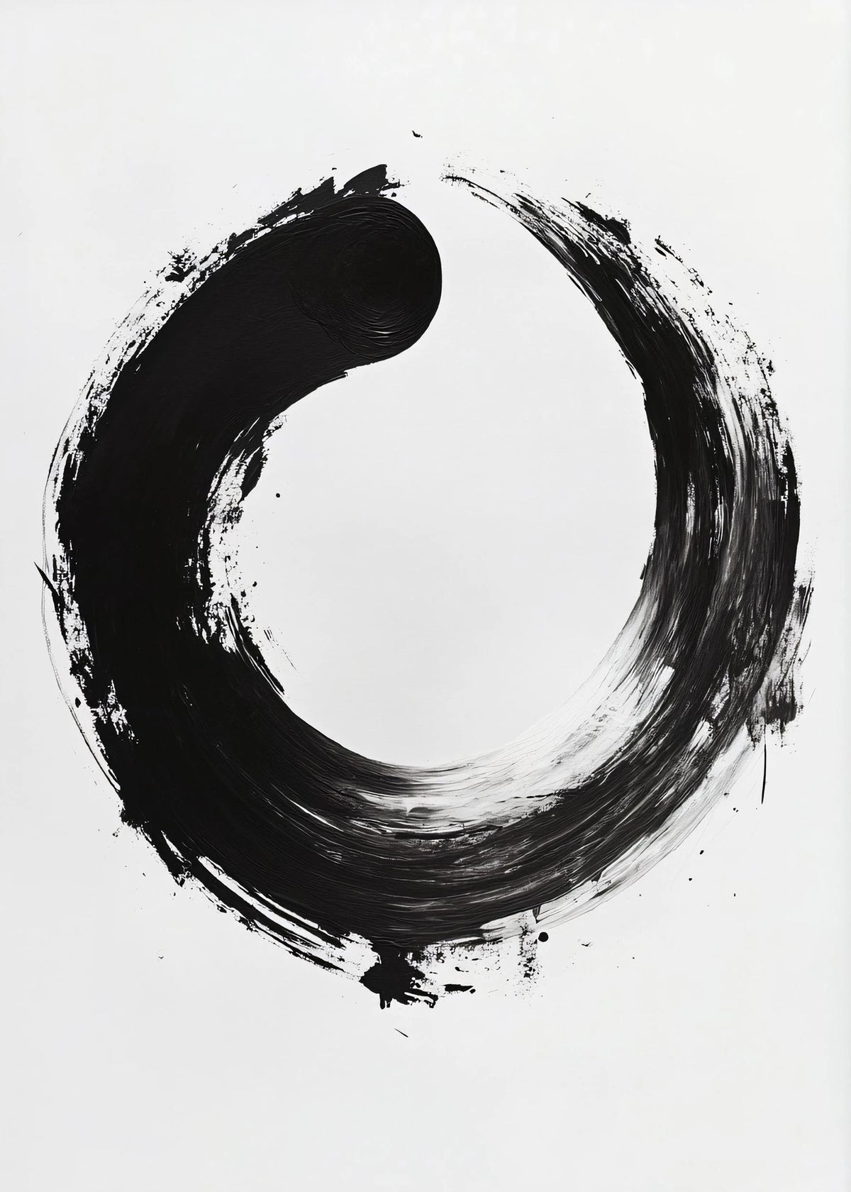 Zen Enso Buddha Lotus Canvas Print – Minimalist Wall Art Canvas Wall Art Qst 11 50x70cm Unframed