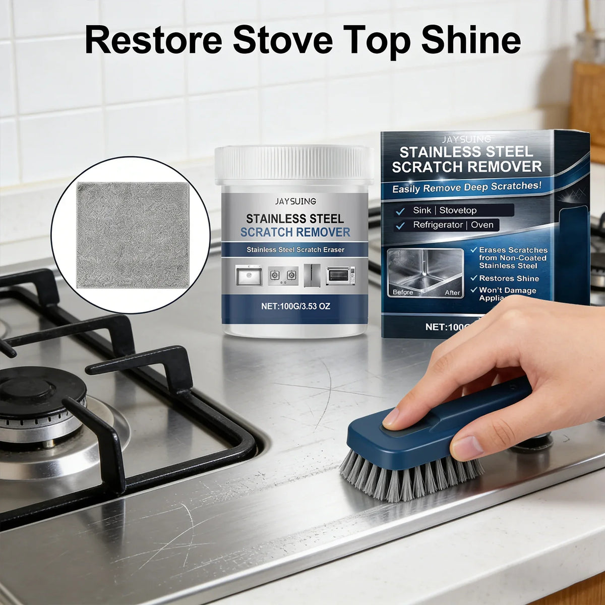 Stainless Steel Scratch Repair & Polish Restoration Cream Steel Polish Cream Qme