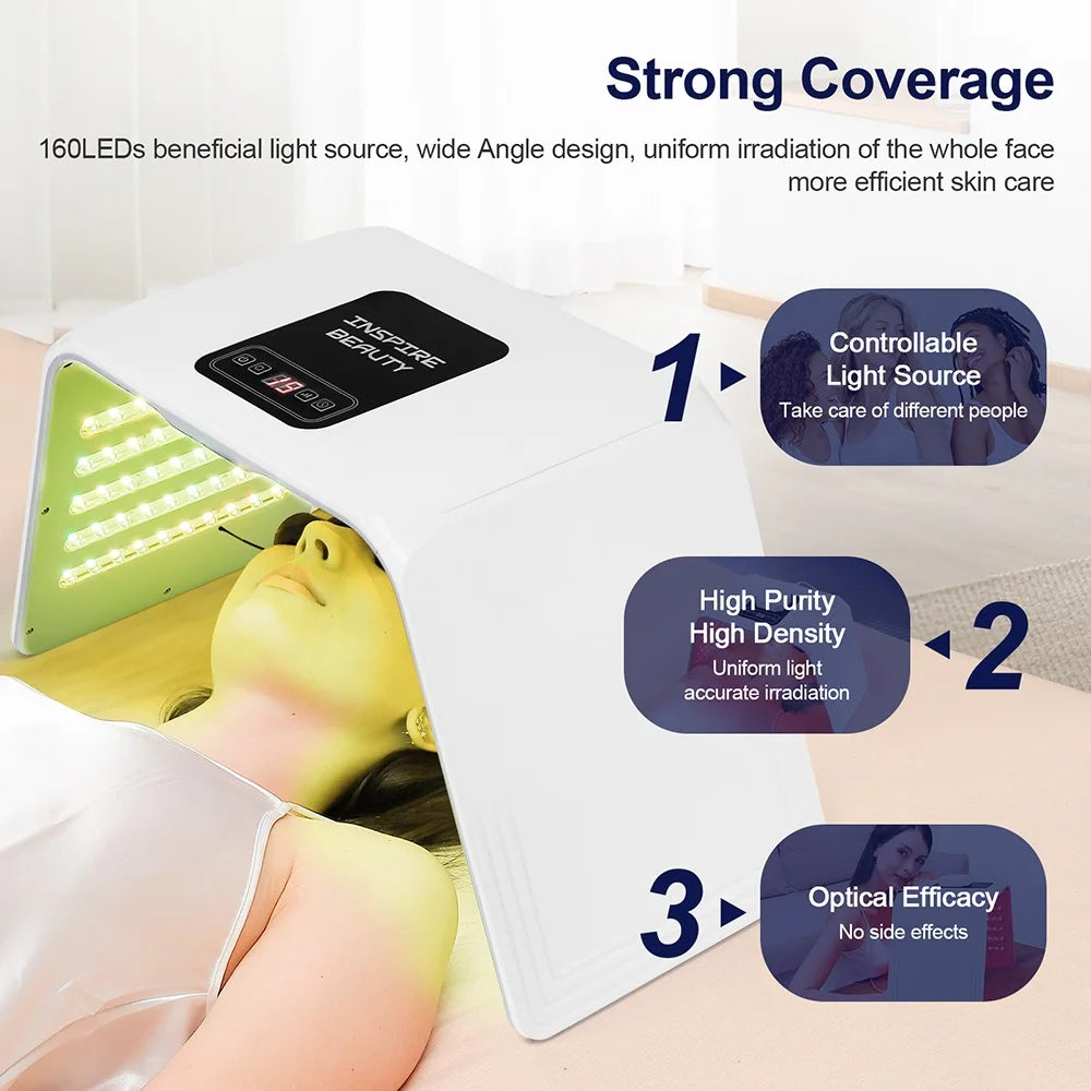 160-LED 7-Color Photon Face Mask PDT Machine | Home Spa LED Photon Mask Qst