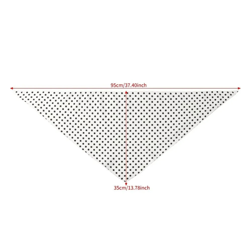Polka Dot Triangle Scarf – Versatile Cotton Foulard Bandana Triangle Scarf Foulard Qme