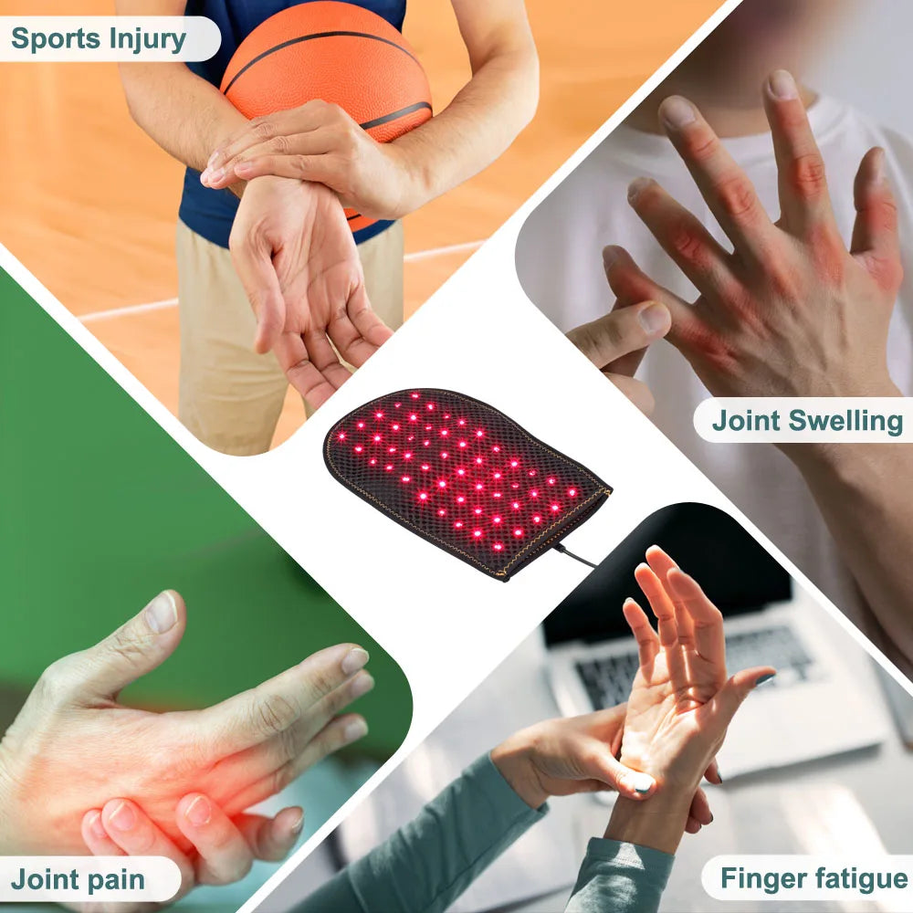 ZONGKUNG 50-LED Red Light Therapy Glove 660nm 850nm Infrared Light Therapy Glove Qst