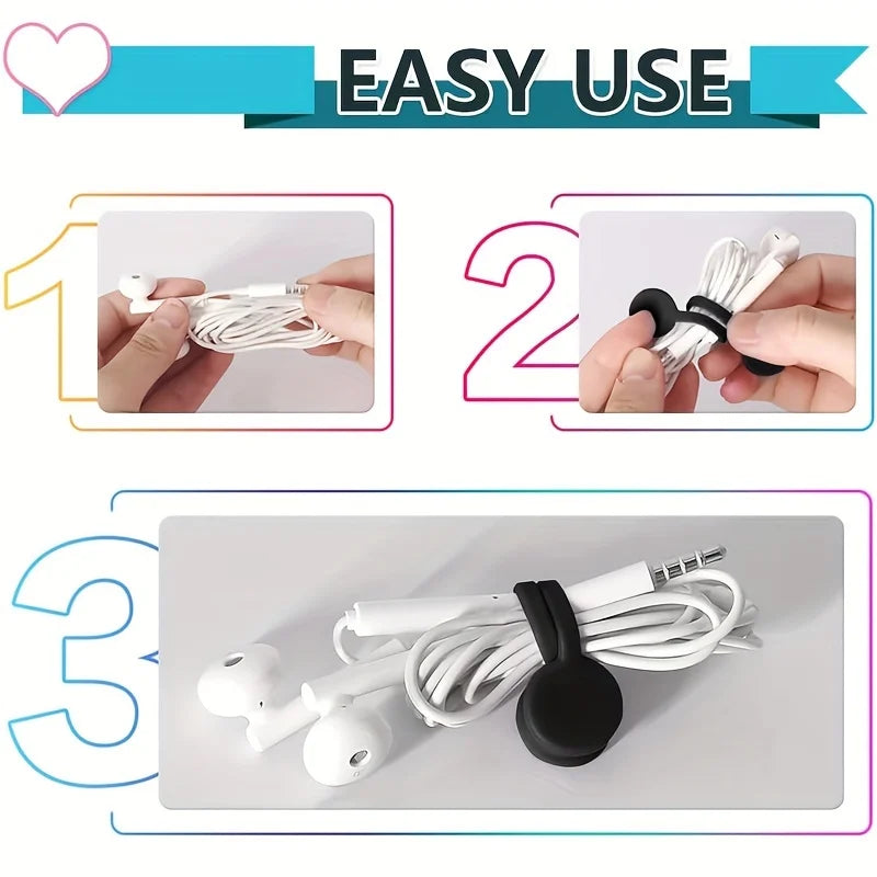 Magnetic Silicone Cable Clips | Reusable Cable Organizer Ties Cable Organizer Clips Qme