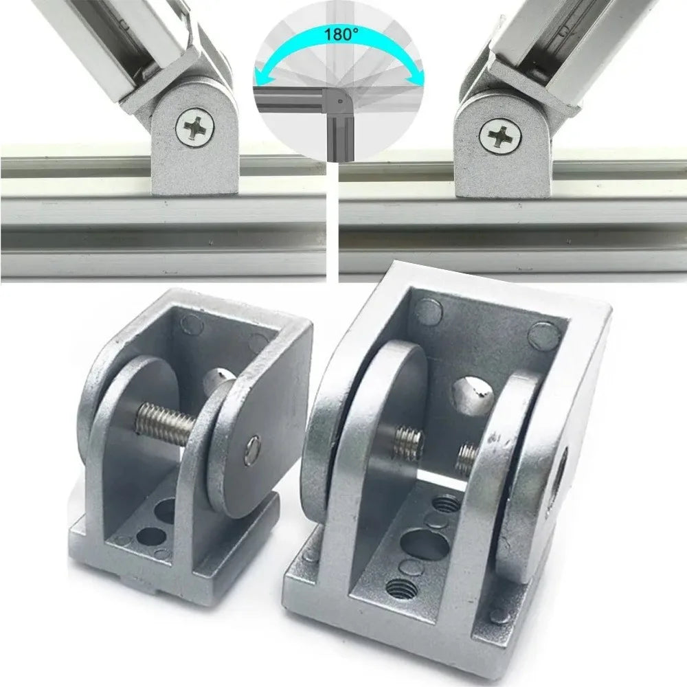 Zinc Alloy Flexible Pivot Joint for 2020/3030/4040 Aluminum Profile Aluminum Profile Connector Qme