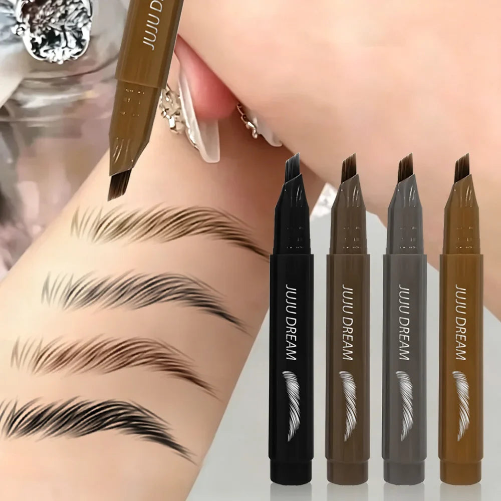 Qme 4-Pronged Waterproof Eyebrow Pencil – Smudge-Proof Brows Eyebrow Pencil Qme