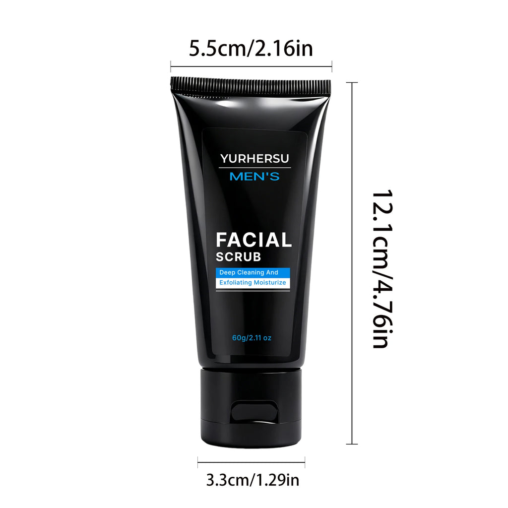 YURHERSU Men's Exfoliating Face Scrub – Oil Control 60g Men's Face Scrub Qst