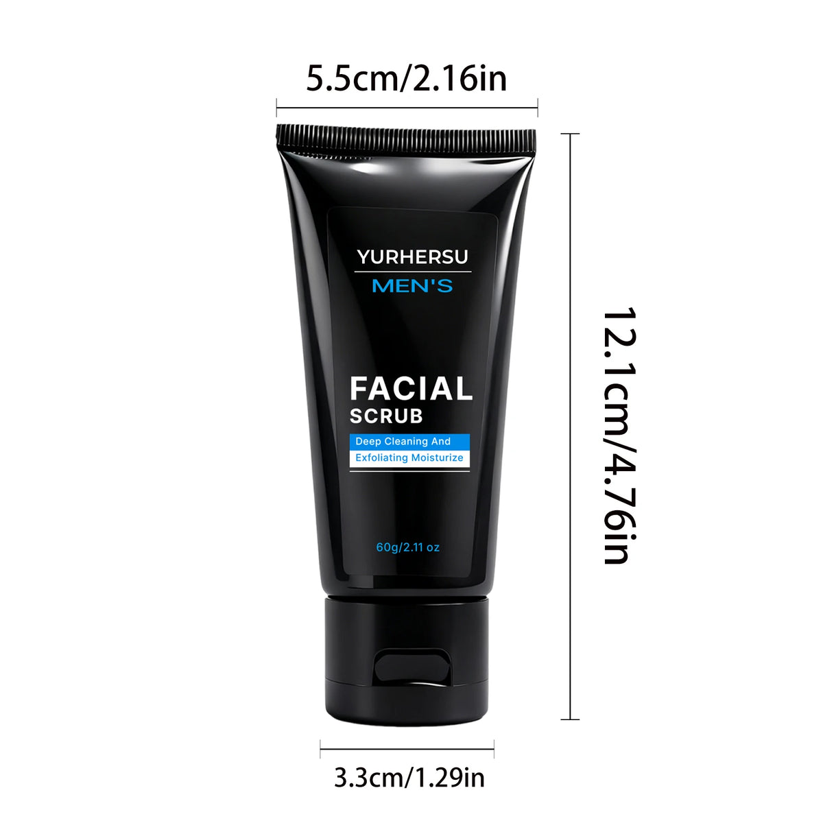 YURHERSU Men's Exfoliating Face Scrub – Oil Control 60g Men's Face Scrub Qst