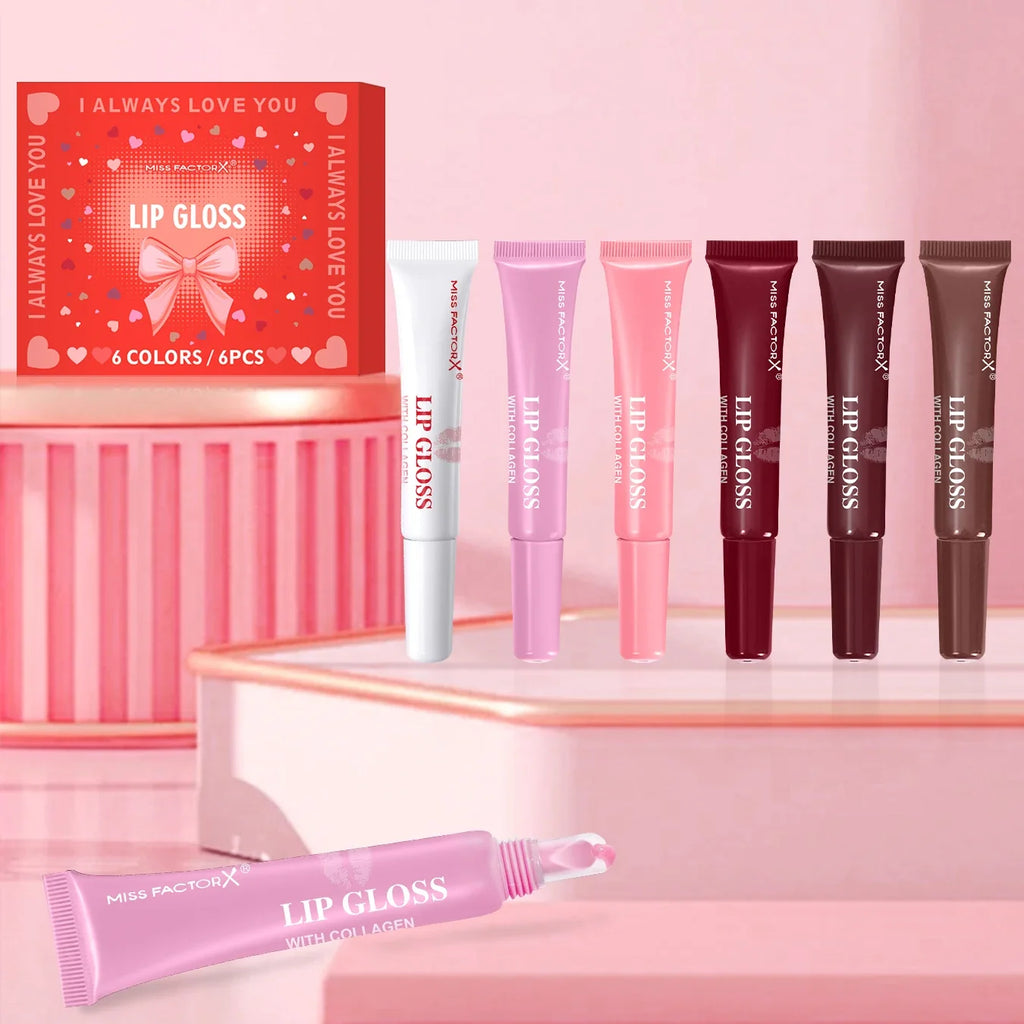 6-Color Lip Gloss Set | Long-Lasting & Moisturizing | Qme Lip Gloss Set Qme