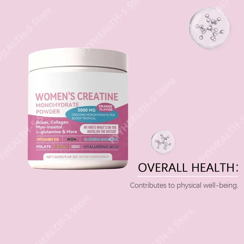 Women's Creatine Monohydrate Powder – Nutrition Support 269g Creatine Supplement Qst