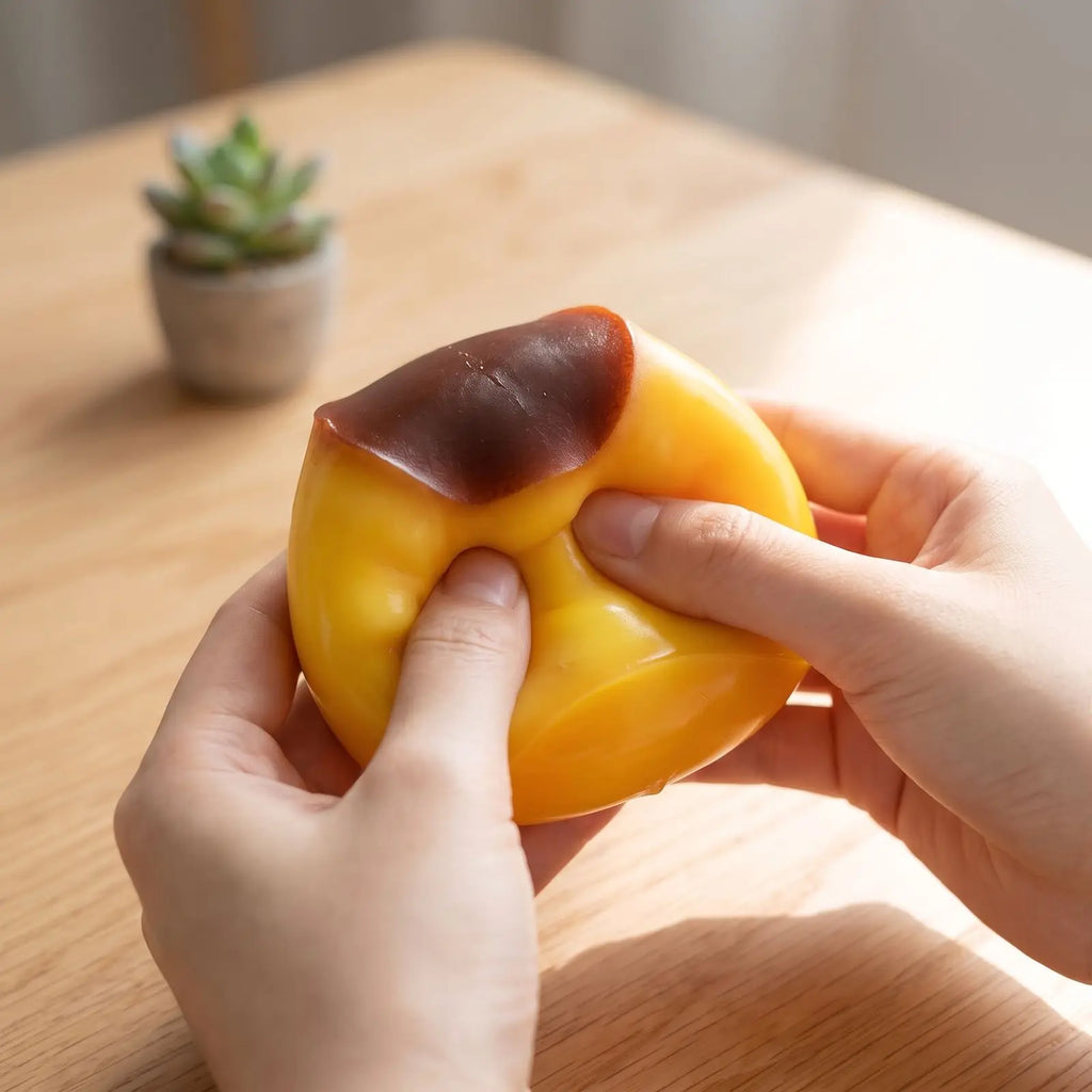 Caramel Pudding Slow-Rising Squishy Fidget Toy – Soft & Cute Squishy Fidget Toy Qme