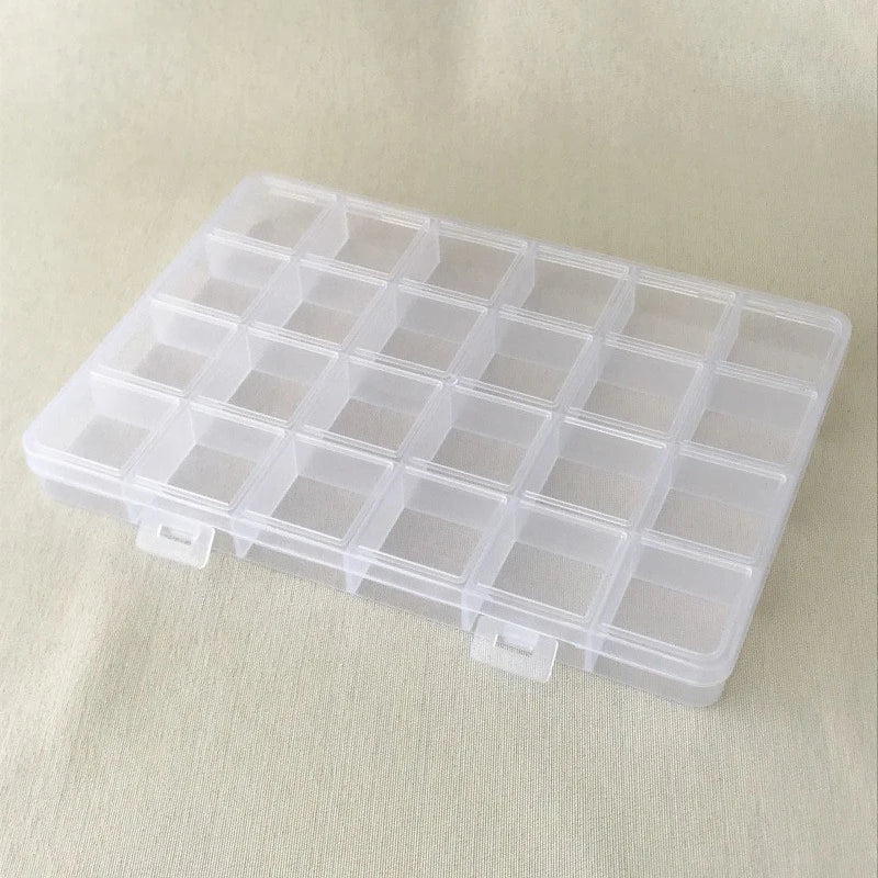 Jewelry Earring Bead Organizer – 24-Grid Clear Display Case Jewelry Organizer Case Qme